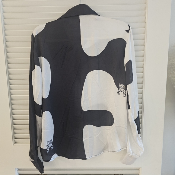 PROJECT Runway Shantall Lacayo Tiger Print satin button down Blouse - Picture 2 of 6